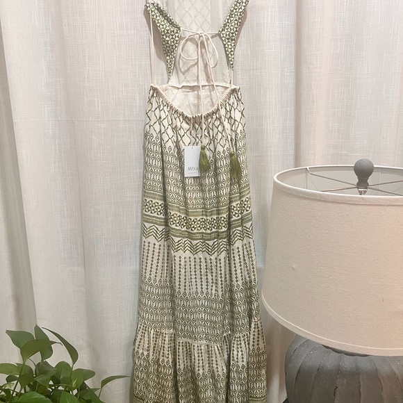 ✨Brand New ✨Misa Los Angeles Olive & Cream Halter Cutout Maxi Dress - Picture 3 of 3